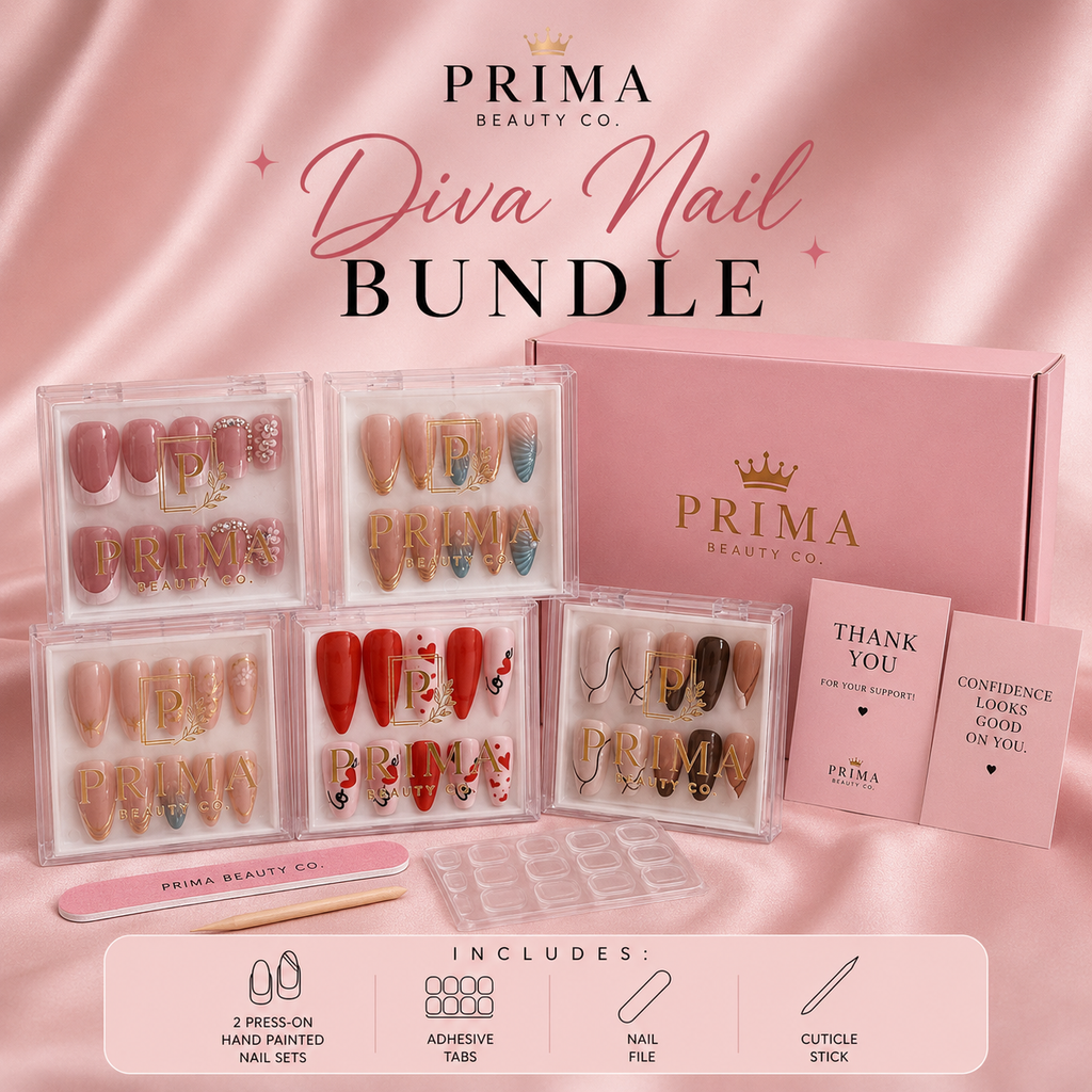 Hand-Painted Press-On Nail Bundle | Prima Beauty Co.