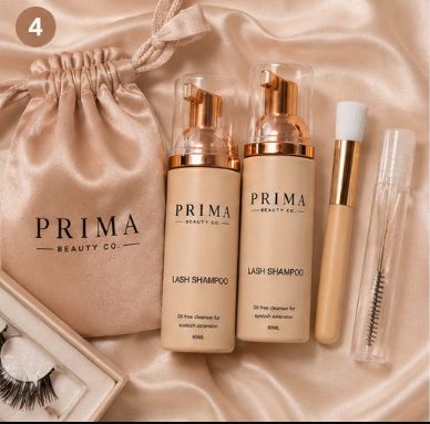 Prima Beauty Co Lash Shampoo Kit – Oil-Free Eyelash Extension Cleanser Foam 60ML with Cleansing Brush & Mascara Wand | Gentle Lash Extension Shampoo for Natural Lashes & Extensions